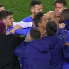 Tángana tremenda: Cabrera y Diakhaby, expulsados; Suarez y Mata también serán sancionados