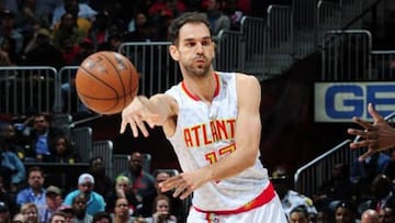 José Manuel Calderón, en su debut con los Hawks.