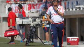 Lasarte durante el partido de Universidad de Chile contra La Calera.