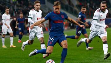 Marcos Llorente frente al Lokomotiv, en la Champions.