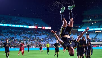 Orbelin Pineda celebrates his goal 1-0 of Mexico during the mach Mexican National Team (Mexico) and Turkey team as part to International friendly match at Kenan Memorial Stadium, on June 10, 2025 on Chapel Hill, North Carolina, United States.