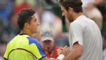 Nicolás Almagro y Martín del Potro, tras el partido.