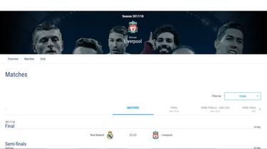 La web de UEFA hace campeón de la Champions al Liverpool