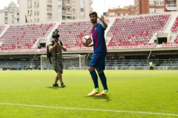 André Gomes, nuevo jugador del FC Barcelona en su presentación.