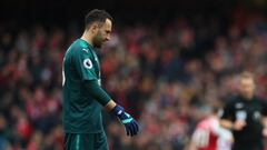 David Ospina, portero del Arsenal, en el partido ante Stoke City por Premier League