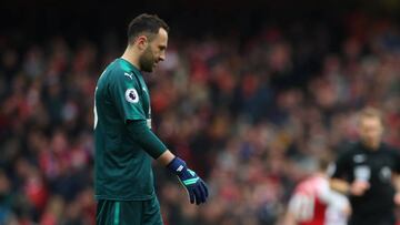 David Ospina, portero del Arsenal, en el partido ante Stoke City por Premier League