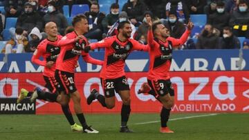 Los jugadores del Tenerife celebrando un gol esta temporada.
