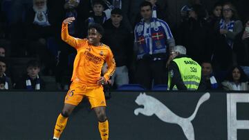 Tremendo pase al espacio de Bellingham para encontrar el desmarque de Endrick, que no falló en su mano a mano con Remiro, definiendo de forma exquisita con el exterior de su bota izquierda.