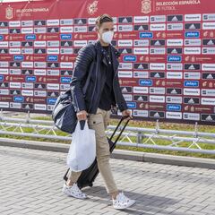 Llegada de los jugadores a la Ciudad del Fútbol de las Rozas