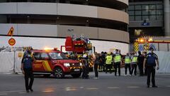 Las imágenes del incendio en el Santiago Bernabéu