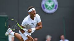 Rafa Nadal durante su primer partido en Wimbledon 2017 ante John Millman.