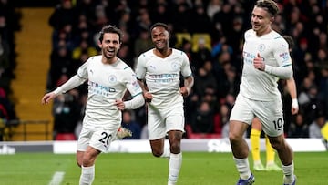 Bernardo celebra uno de sus dos goles ante el Watford.