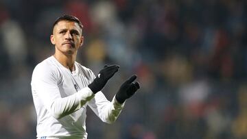 El jugador de Chile, Alexis Sánchez, durante el partido amistoso contra República Dominicana disputado en el estadio Sausalito de Vina del Mar, Chile.
