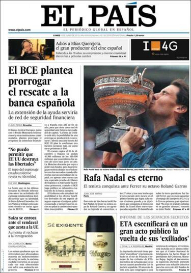 Reconocimiento unánime de la prensa a la gesta de Rafa Nadal