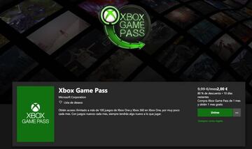 Promoción actual de Xbox Game Pass. Tal como se indica, durará 10 días desde el día de hoy (12 de febrero).