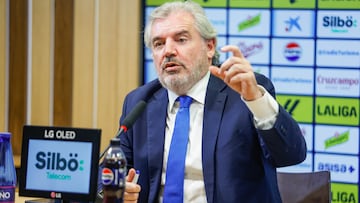 Manuel Vizcaino, presidente del Cádiz, en una rueda de prensa.