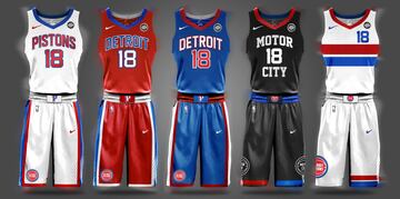 Uniforme de Detroit Pistons.