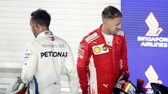 Vettel y Hamilton se cruzan en Singapur.