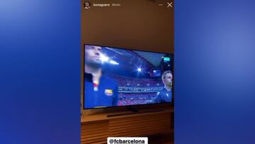 El momento de Agüero con el XI del Barça del que se burló Ibai