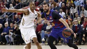 Nikola Mirotic, durante el partido de la Liga Endesa ACB que ha enfrentado al Barcelona y al Real Madrid