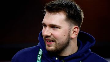 INGLEWOOD, CALIFORNIA - JANUARY 09: Luka Doncic of the Dallas Mavericks looks on before the College Football Playoff National Championship game between the Georgia Bulldogs and the TCU Horned Frogs at SoFi Stadium on January 09, 2023 in Inglewood, California.   Ronald Martinez/Getty Images/AFP (Photo by RONALD MARTINEZ / GETTY IMAGES NORTH AMERICA / Getty Images via AFP)