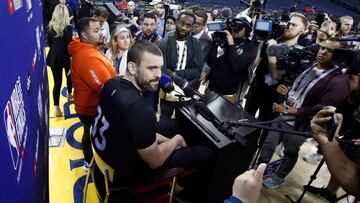 Marc Gasol, durante una rueda de prensa en el Oracle Arena.