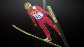 El polaco Kamil Stoch, durante uno de sus saltos.