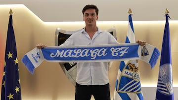Dotor, en su presentación con el Málaga.
