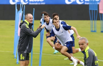 Víctor Fernández, durante el entrenamiento.