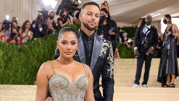 Ayesha Curry and Stephen Curry attend The 2021 Met Gala Celebrating In America: A Lexicon Of Fashion at Metropolitan Museum of Art on September 13, 2021 in New York City.   