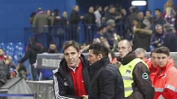 Berizzo sí dio la mano al Cholo tras el partido en el Calderón de la Copa del Rey. El Atlético fue eliminado.