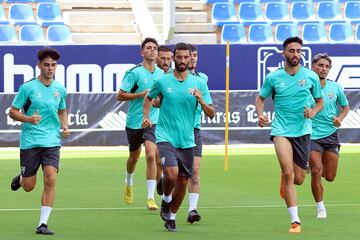 Momento del entrenamiento en La Rosaleda.