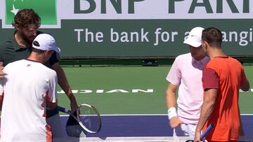 Reilly Opelka, Jannik Sinner, Horacio Zeballos y Marcel Granollers, en Indian Wells.