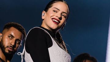 SAO PAULO, BRAZIL - MARCH 26: Rosalía performs live on stage during the closing day of Lollapalooza Brazil at Autodromo de Interlagos on March 26, 2023 in Sao Paulo, Brazil. (Photo by Mauricio Santana/Getty Images)