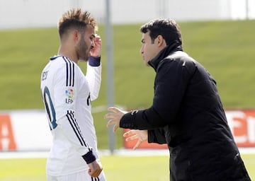 Toril y Jesé en un partido de Segunda División entre el Castilla y el Guadalajara