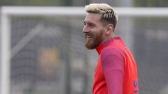 Messi, en entrenamiento del Barcelona. (ARCHIVO)