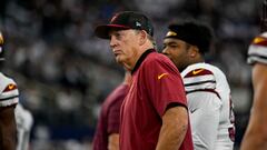 Washington Commanders defensive coordinator Jack Del Rio before the game between the Dallas Cowboys and the Washington Commanders