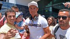 Cristiano a su llegada a Funchal.