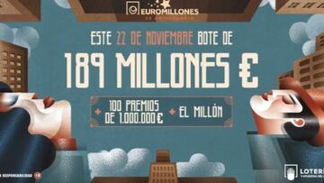 Euromillones: comprobar los resultados del sorteo de 'Lluvia de millones', hoy 22 de noviembre