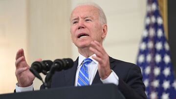 El presidente de los Estados Unidos, Joe Biden, habla sobre la econom&iacute;a durante la pandemia de Covid-19 en el Comedor Estatal de la Casa Blanca en Washington, DC, el 19 de julio de 2021. 