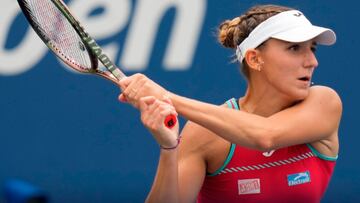 Rebeka Masarova, durante su partido contra Maria Sakkari en el US Open.