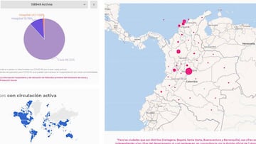 Mapa del coronavirus en Colombia