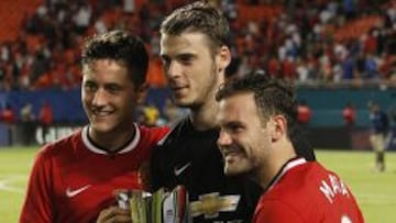 Ander Herrera, De Gea y Mata, los tres del United.