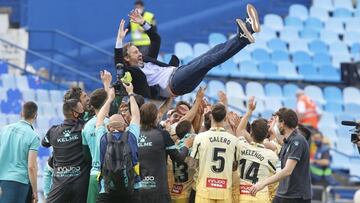 08/05/21 futbol segunda division real zaragoza - rcd espanyol celebracion epanyol