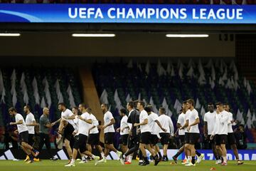 El entrenamiento de la Juventus en el Millennium Stadium