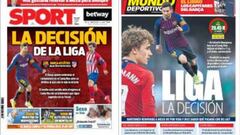 Las portadas de los peri&oacute;dicos deportivos de Barcelona de hoy, 6 de abril. 