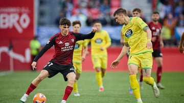 Joel Roca fue determinante para el Mirandés en la segunda parte.