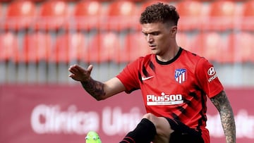 Trippier, en la sesión hoy del Atlético.