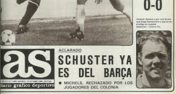 AS announced Schuster's signing for Barcelona on the front cover, 16th October 1980.