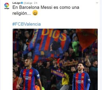 Tuit de Laliga sobre Messi.